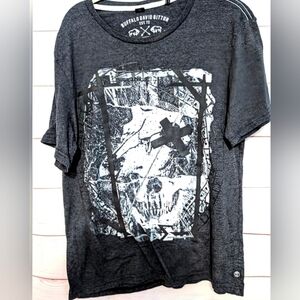 Euc Buffalo David Bitton Men's Black Graphic T-Shirt Size Medium